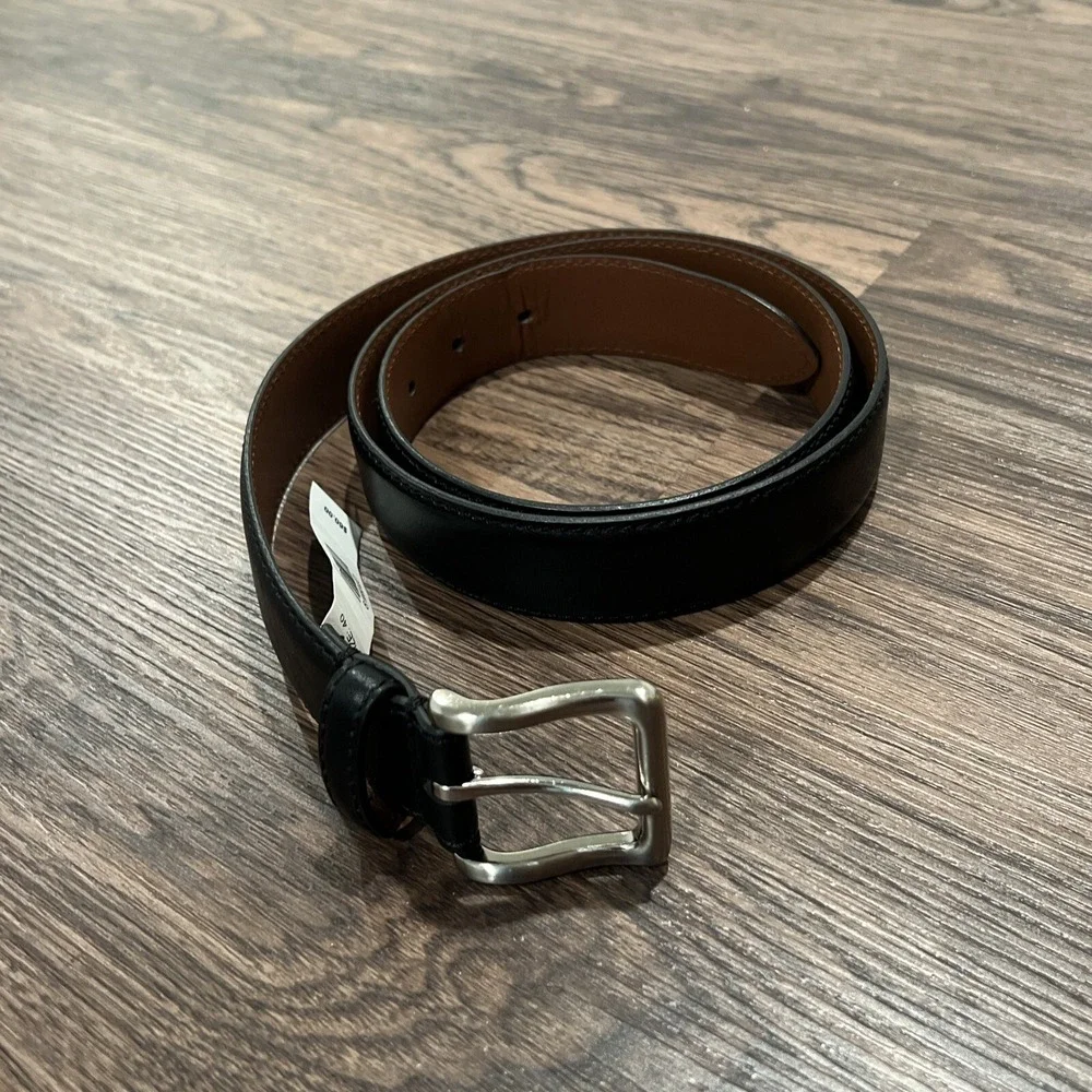 MEN'S JoS A. BANK BLACK GENUINE ITALIAN LEATHER BELT SIZE 40/100cm..